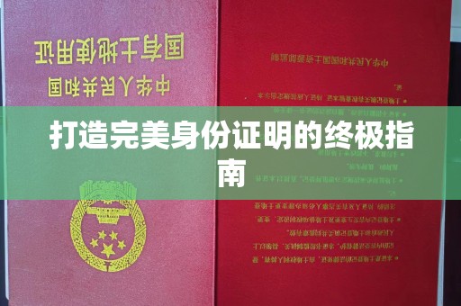 阿拉善盟打造完美身份证明的终极指南