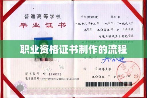 阿拉善盟职业资格证书制作的流程